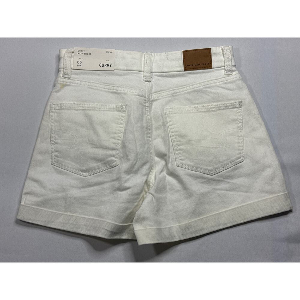 NWT American Eagle Women's Curvy Mom Short White Shorts - 00 (25x2.5)* - Picture 2 of 8